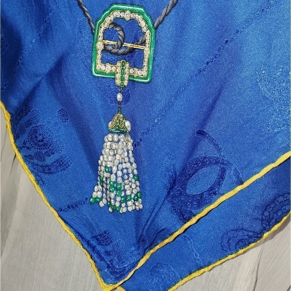 Must De Cartier vintage Jewelled Silk Scarf